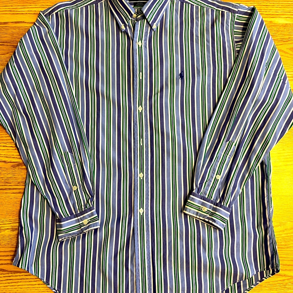 Striped long sleeve polo